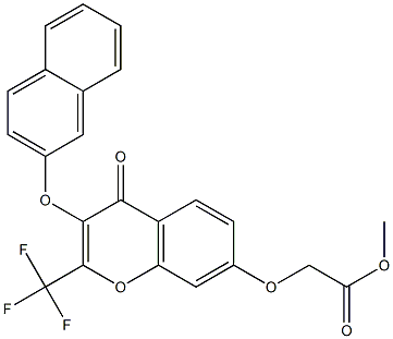 methyl {[3-(2-naphthyloxy)-4-oxo-2-(trifluoromethyl)-4H-chromen-7-yl]oxy}acetate 结构式