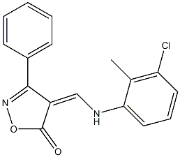 4-[(3-chloro-2-methylanilino)methylene]-3-phenyl-5(4H)-isoxazolone 结构式