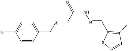2-[(4-chlorobenzyl)sulfanyl]-N'-[(3-methyl-2-thienyl)methylene]acetohydrazide 结构式