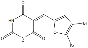 5-[(4,5-dibromo-2-furyl)methylene]-2,4,6(1H,3H,5H)-pyrimidinetrione 结构式