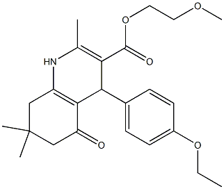 2-methoxyethyl 4-(4-ethoxyphenyl)-2,7,7-trimethyl-5-oxo-1,4,5,6,7,8-hexahydro-3-quinolinecarboxylate 结构式