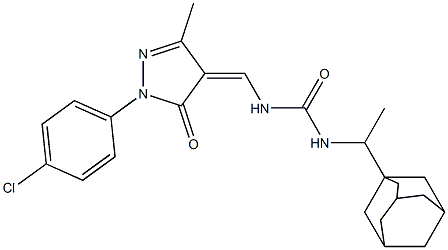 N-[1-(1-adamantyl)ethyl]-N'-{[1-(4-chlorophenyl)-3-methyl-5-oxo-1,5-dihydro-4H-pyrazol-4-ylidene]methyl}urea 结构式