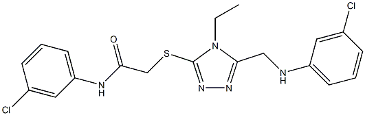 2-({5-[(3-chloroanilino)methyl]-4-ethyl-4H-1,2,4-triazol-3-yl}sulfanyl)-N-(3-chlorophenyl)acetamide 结构式