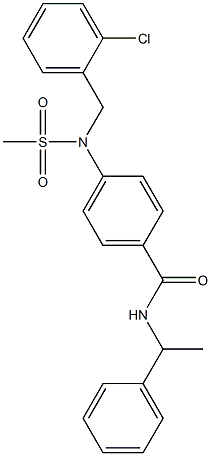 4-[(2-chlorobenzyl)(methylsulfonyl)amino]-N-(1-phenylethyl)benzamide 结构式