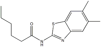 N-(5,6-dimethyl-1,3-benzothiazol-2-yl)hexanamide 结构式