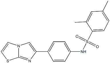 N-(4-imidazo[2,1-b][1,3]thiazol-6-ylphenyl)-2,4-dimethylbenzenesulfonamide 结构式