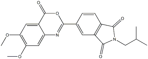 5-(6,7-dimethoxy-4-oxo-4H-3,1-benzoxazin-2-yl)-2-isobutyl-1H-isoindole-1,3(2H)-dione 结构式