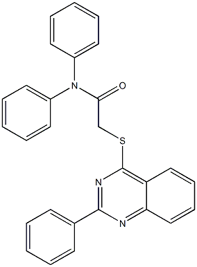 N,N-diphenyl-2-[(2-phenyl-4-quinazolinyl)sulfanyl]acetamide 结构式