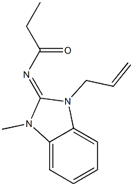 N-(1-allyl-3-methyl-1,3-dihydro-2H-benzimidazol-2-ylidene)propanamide 结构式