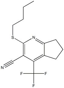 2-(butylsulfanyl)-4-(trifluoromethyl)-6,7-dihydro-5H-cyclopenta[b]pyridine-3-carbonitrile 结构式