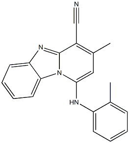 3-methyl-1-(2-toluidino)pyrido[1,2-a]benzimidazole-4-carbonitrile 结构式