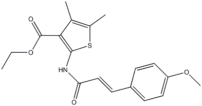 ethyl 2-{[3-(4-methoxyphenyl)acryloyl]amino}-4,5-dimethyl-3-thiophenecarboxylate 结构式