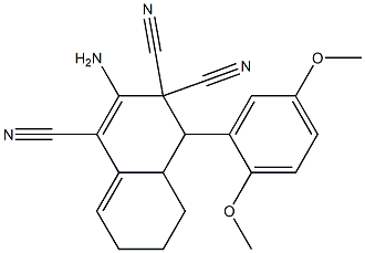 2-amino-4-(2,5-dimethoxyphenyl)-4a,5,6,7-tetrahydro-1,3,3(4H)-naphthalenetricarbonitrile 结构式