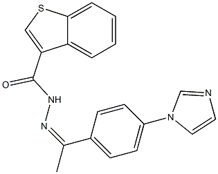 N'-{1-[4-(1H-imidazol-1-yl)phenyl]ethylidene}-1-benzothiophene-3-carbohydrazide 结构式