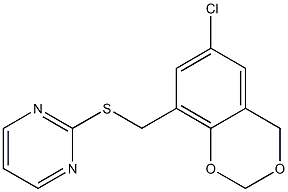 (6-chloro-4H-1,3-benzodioxin-8-yl)methyl 2-pyrimidinyl sulfide 结构式