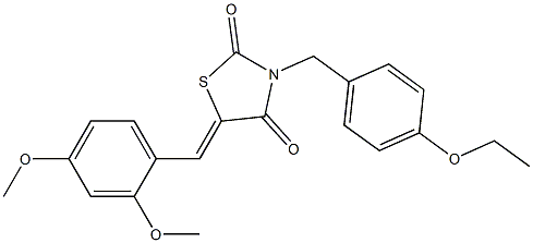 5-(2,4-dimethoxybenzylidene)-3-(4-ethoxybenzyl)-1,3-thiazolidine-2,4-dione 结构式