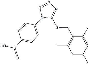 4-{5-[(mesitylmethyl)sulfanyl]-1H-tetraazol-1-yl}benzoic acid 结构式