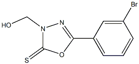 5-(3-bromophenyl)-3-(hydroxymethyl)-1,3,4-oxadiazole-2(3H)-thione 结构式