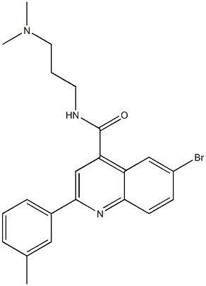 6-bromo-N-[3-(dimethylamino)propyl]-2-(3-methylphenyl)-4-quinolinecarboxamide 结构式