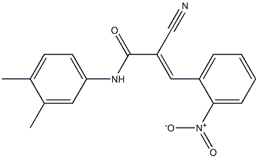 2-cyano-N-(3,4-dimethylphenyl)-3-{2-nitrophenyl}acrylamide 结构式