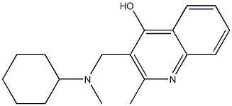 3-{[cyclohexyl(methyl)amino]methyl}-2-methyl-4-quinolinol 结构式