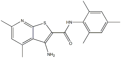 3-amino-N-mesityl-4,6-dimethylthieno[2,3-b]pyridine-2-carboxamide 结构式