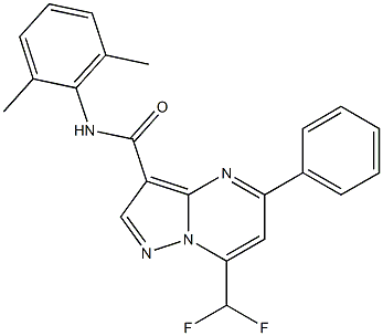 7-(difluoromethyl)-N-(2,6-dimethylphenyl)-5-phenylpyrazolo[1,5-a]pyrimidine-3-carboxamide 结构式