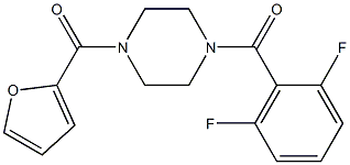 1-(2,6-difluorobenzoyl)-4-(2-furoyl)piperazine 结构式