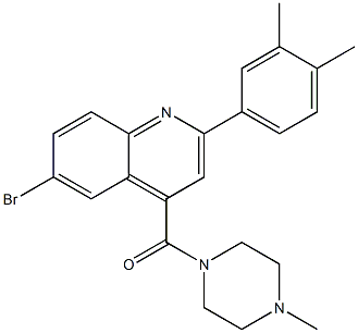 6-bromo-2-(3,4-dimethylphenyl)-4-[(4-methyl-1-piperazinyl)carbonyl]quinoline 结构式