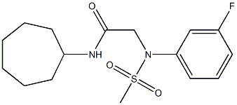 N-cycloheptyl-2-[3-fluoro(methylsulfonyl)anilino]acetamide 结构式