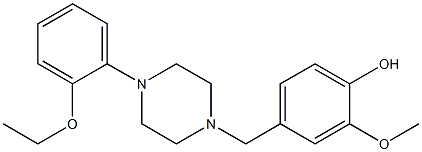 4-{[4-(2-ethoxyphenyl)-1-piperazinyl]methyl}-2-methoxyphenol 结构式