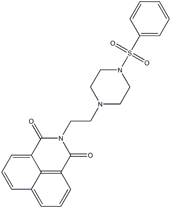 2-{2-[4-(phenylsulfonyl)-1-piperazinyl]ethyl}-1H-benzo[de]isoquinoline-1,3(2H)-dione 结构式