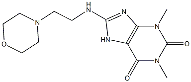 1,3-dimethyl-8-{[2-(4-morpholinyl)ethyl]amino}-3,7-dihydro-1H-purine-2,6-dione 结构式