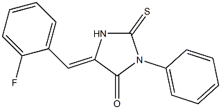 5-(2-fluorobenzylidene)-3-phenyl-2-thioxo-4-imidazolidinone 结构式