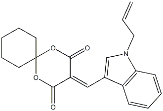 3-[(1-prop-2-enyl-1H-indol-3-yl)methylidene]-1,5-dioxaspiro[5.5]undecane-2,4-dione 结构式