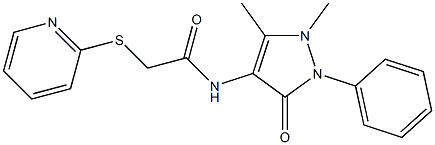 N-(1,5-dimethyl-3-oxo-2-phenyl-2,3-dihydro-1H-pyrazol-4-yl)-2-(2-pyridinylsulfanyl)acetamide 结构式