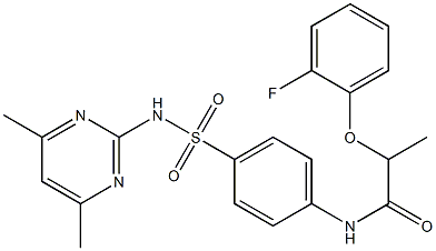 N-(4-{[(4,6-dimethylpyrimidin-2-yl)amino]sulfonyl}phenyl)-2-(2-fluorophenoxy)propanamide 结构式