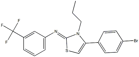 N-(4-(4-bromophenyl)-3-propyl-1,3-thiazol-2(3H)-ylidene)-N-[3-(trifluoromethyl)phenyl]amine 结构式