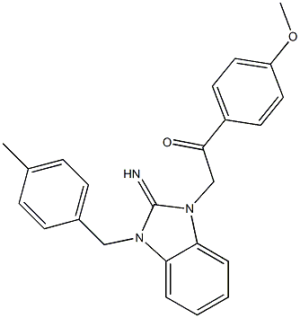 2-[2-imino-3-(4-methylbenzyl)-2,3-dihydro-1H-benzimidazol-1-yl]-1-(4-methoxyphenyl)ethanone 结构式