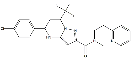 5-(4-chlorophenyl)-N-methyl-N-[2-(2-pyridinyl)ethyl]-7-(trifluoromethyl)-4,5,6,7-tetrahydropyrazolo[1,5-a]pyrimidine-2-carboxamide 结构式