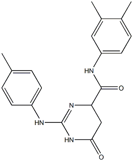 N-(3,4-dimethylphenyl)-6-oxo-2-(4-toluidino)-1,4,5,6-tetrahydro-4-pyrimidinecarboxamide 结构式