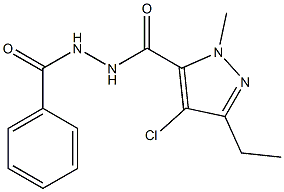 N'-benzoyl-4-chloro-3-ethyl-1-methyl-1H-pyrazole-5-carbohydrazide 结构式