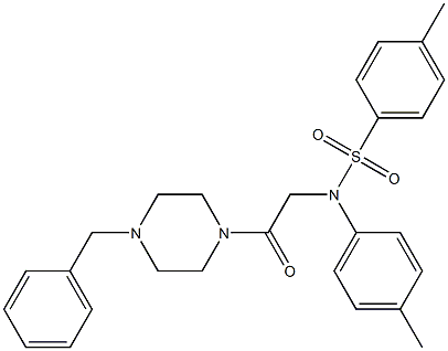 N-[2-(4-benzyl-1-piperazinyl)-2-oxoethyl]-4-methyl-N-(4-methylphenyl)benzenesulfonamide 结构式