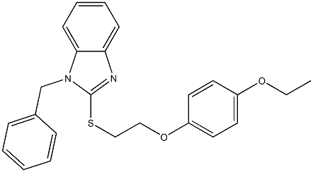 1-benzyl-2-{[2-(4-ethoxyphenoxy)ethyl]sulfanyl}-1H-benzimidazole 结构式