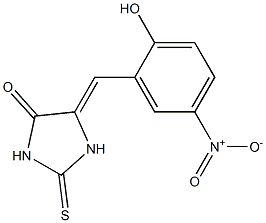 5-{2-hydroxy-5-nitrobenzylidene}-2-thioxo-4-imidazolidinone 结构式