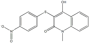 4-hydroxy-3-({4-nitrophenyl}sulfanyl)-1-methyl-2(1H)-quinolinone 结构式