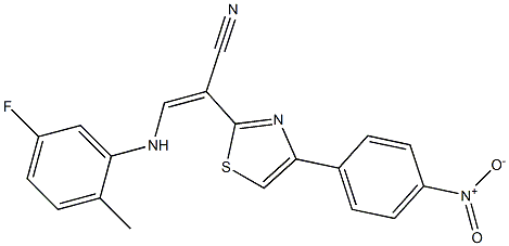 3-(5-fluoro-2-methylanilino)-2-(4-{4-nitrophenyl}-1,3-thiazol-2-yl)acrylonitrile 结构式