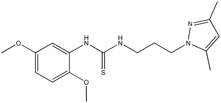 N-(2,5-dimethoxyphenyl)-N'-[3-(3,5-dimethyl-1H-pyrazol-1-yl)propyl]thiourea 结构式