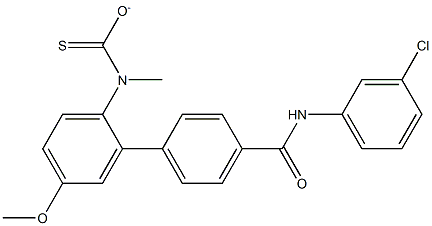 O-{4-[(3-chloroanilino)carbonyl]phenyl} 4-methoxyphenyl(methyl)thiocarbamate 结构式