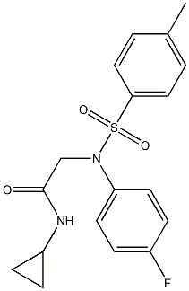 N-cyclopropyl-2-{4-fluoro[(4-methylphenyl)sulfonyl]anilino}acetamide 结构式